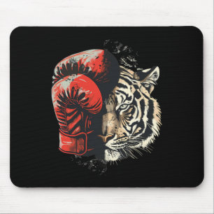 Alfombrilla De Ratón Tigre boxeador con guantes de boxeo kickboxing div
