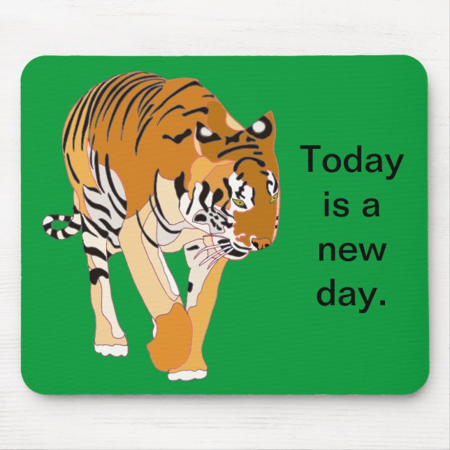 Alfombrilla De Ratón Tigre caminando sobre sus Mousepads de mensajes (Frente)