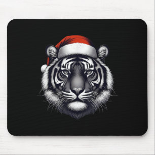Alfombrilla De Ratón Tigre con Navidades de Santa Hat