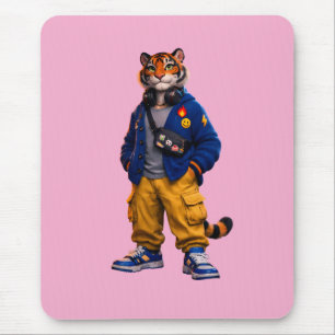 Alfombrilla De Ratón Tigre Cool en Arte de Ropa Urbana - Estilo Tigre U