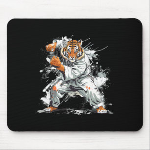 Alfombrilla De Ratón Tigre de Kickboxing Acuarela Artes Marciales Karat