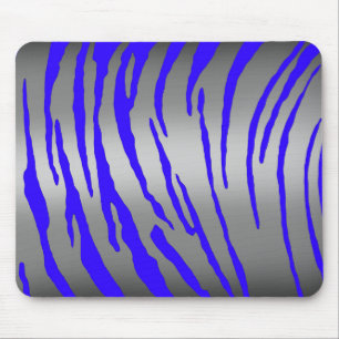Alfombrilla De Ratón Tigre de plata tira azul