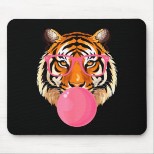 Alfombrilla De Ratón Tigre Divertido Soplando Chicle Cara de Tigre Lind
