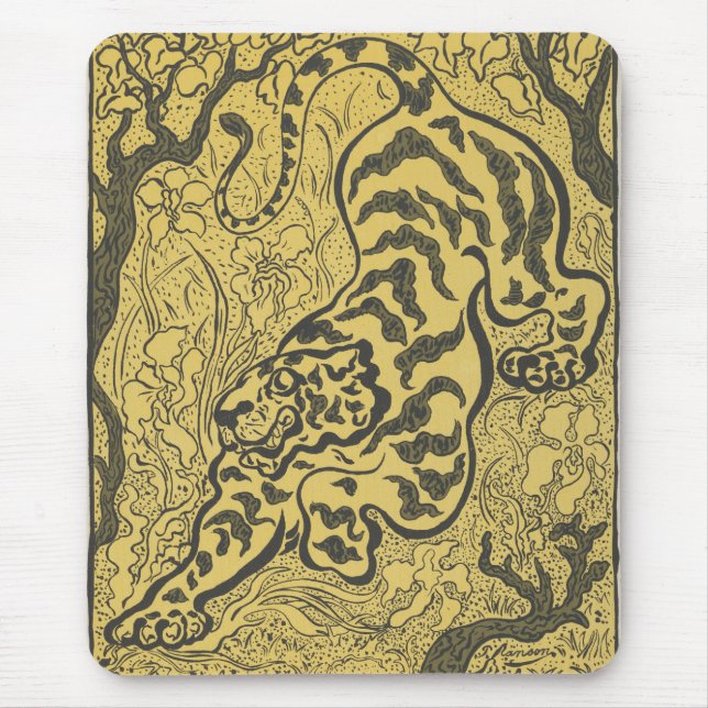 Alfombrilla De Ratón Tigre en la selva (animal salvaje) (de Paul Ranson (Frente)