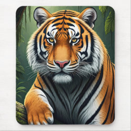 Alfombrilla De Ratón Tigre majestuoso en la selva