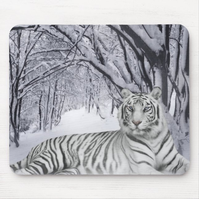 Alfombrilla De Ratón Tigre Mousepad del blanco puro (Frente)