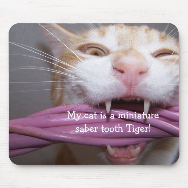 Alfombrilla De Ratón tigre Mousepad del diente del sable (Frente)