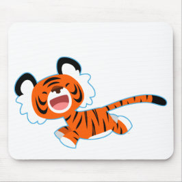 Alfombrilla De Ratón Tigre Personalizado Cuto En La Carrera De Mousepad