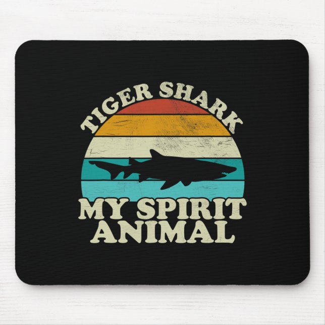 Alfombrilla De Ratón Tigre, tiburón, mi animal espiritual, pesca de pec (Frente)