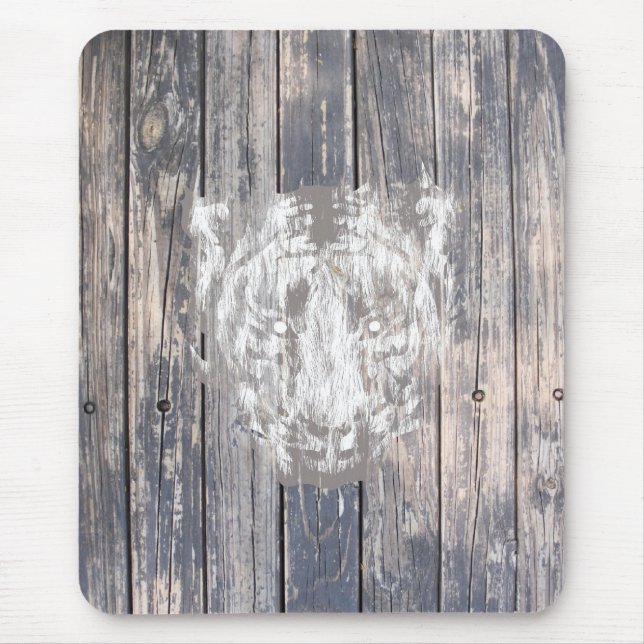 Alfombrilla De Ratón Tigre urbano blanco (Frente)