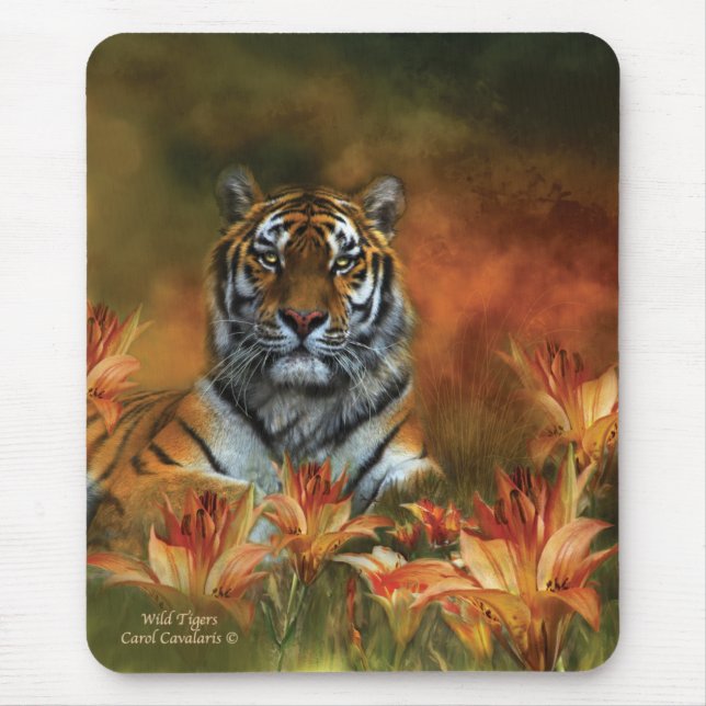 Alfombrilla De Ratón Tigres salvajes Mousepad (Frente)