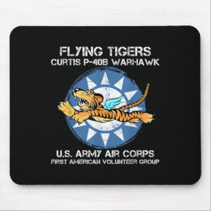 Alfombrilla De Ratón Tigres voladores Curtis P-40b Warhawk World War 2