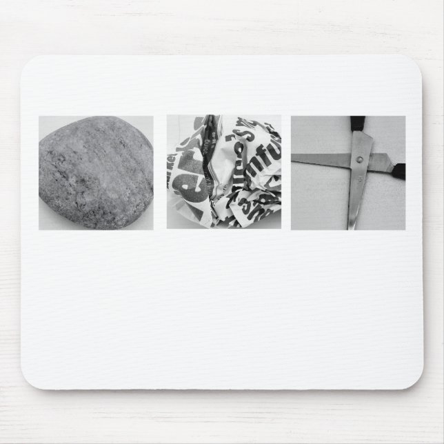 Alfombrilla De Ratón Tijeras de papel Mousepad de la roca (Frente)