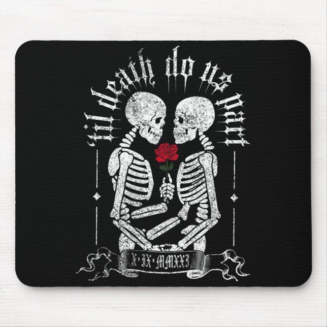 Alfombrilla De Ratón Til Death Do Us Part Couple Skeleton Halloween Men (Frente)