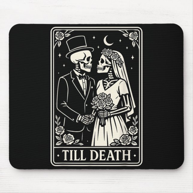 Alfombrilla De Ratón Till Death Skeleton Love Couples Gothic Wedding Br (Frente)
