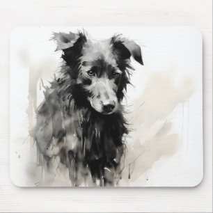 Alfombrilla De Ratón Tinta de perro negra natural