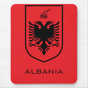 Alfombrilla De Ratón Tinta del Escudo Nacional de Albania Patrimonio