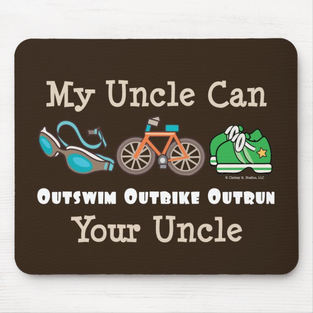 Alfombrilla De Ratón Tío Outswim Outbike Outrun Triathlon Mousepad (Frente)