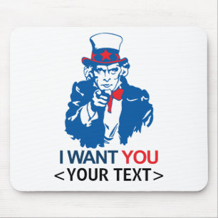 Alfombrilla De Ratón TÍO personalizar SAM QUIERE QUE USTED,<YOUR TEXT>