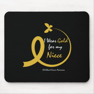Alfombrilla De Ratón Tío Tía Usa Oro Para El Cáncer Infantil De Mi Niña