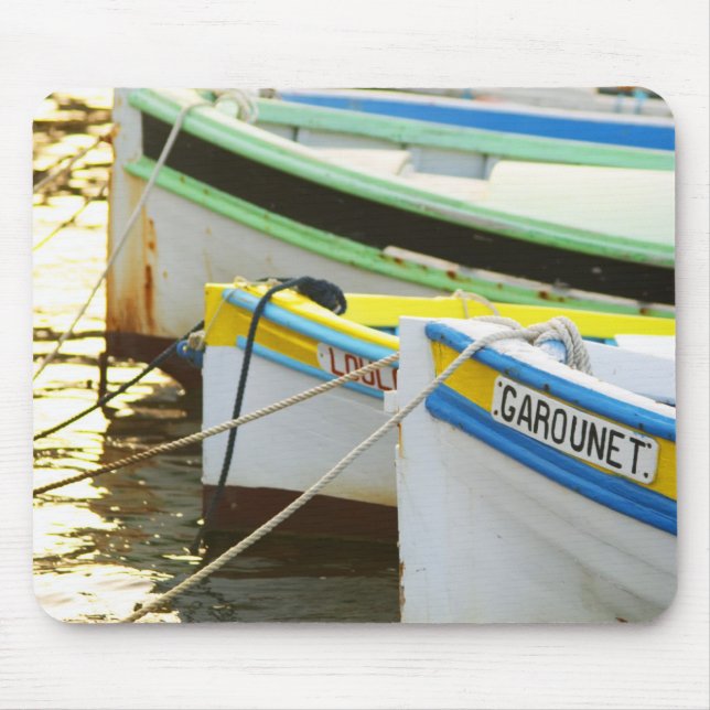 Alfombrilla De Ratón Típicos barcos de pesca provenzales pintados en (Frente)