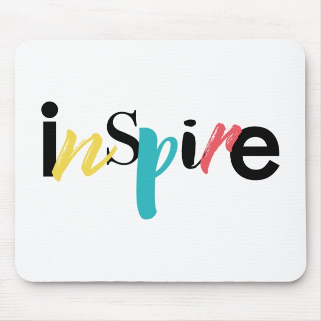 Alfombrilla De Ratón Tipografía alegre, creativa, moderna de Inspire (Frente)