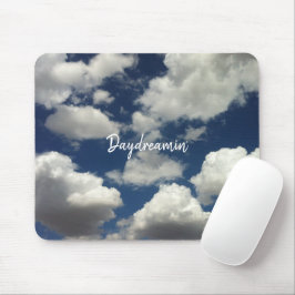 Alfombrilla De Ratón Tipografía Daydreamin del cielo azul nublado minim