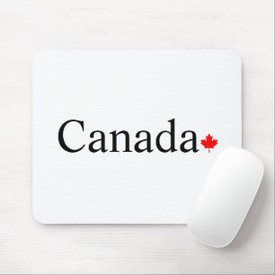Alfombrilla De Ratón Tipografía de Canadá con hojas de arce rojas blanc