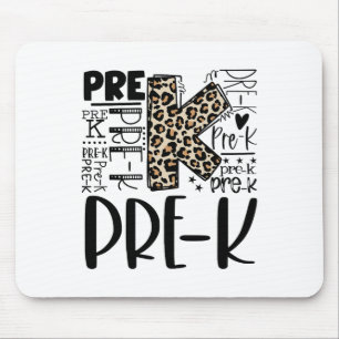 Alfombrilla De Ratón Tipografía de leopardo Prek Ck para maestro de niñ