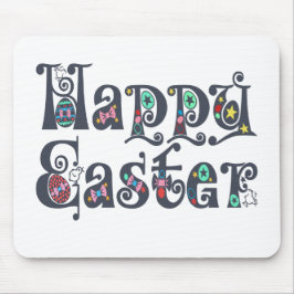 Alfombrilla De Ratón Tipografía feliz decorativa de Pascua | Mousepad