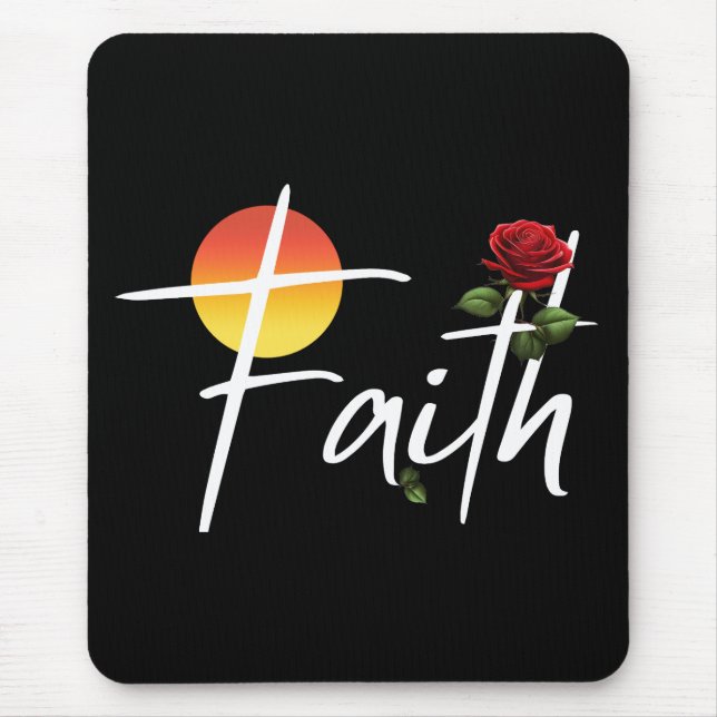 Alfombrilla De Ratón Tipografía religiosa con Rosas (Frente)