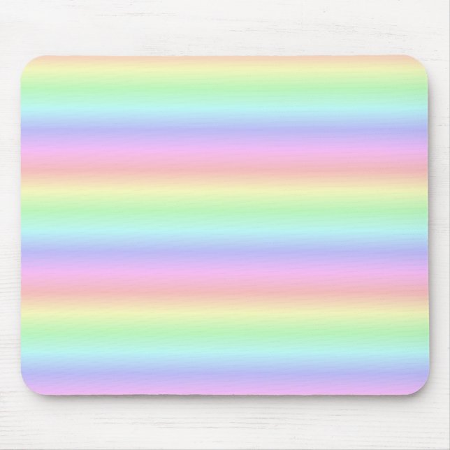Alfombrilla De Ratón Tiras de arcoiris Pastel - Patrón (Frente)
