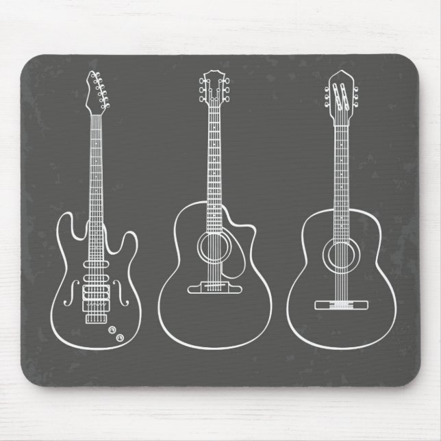 Alfombrilla De Ratón Tiro de guitarra retro grunge (Frente)