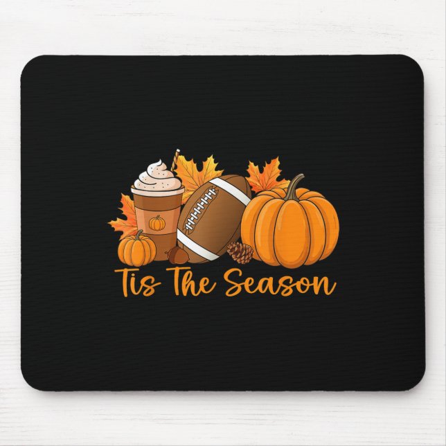 Alfombrilla De Ratón Tis The Season Pumpkin Football Season Autumn Than (Frente)