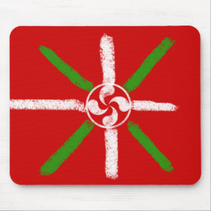 Alfombrilla De Ratón tiza original dibujada por Ikurriña y Lauburu,