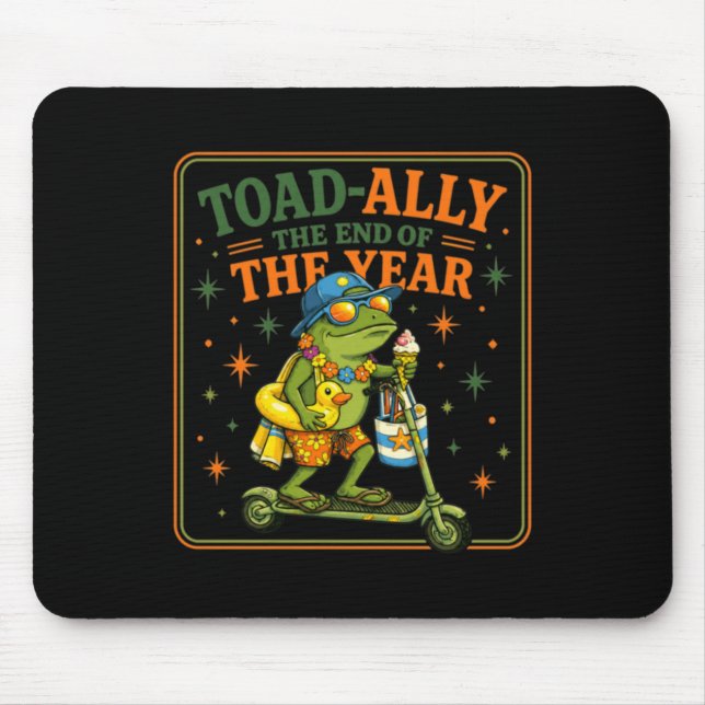Alfombrilla De Ratón Toad-Ally El Fin De Año Divertido Sapo Escolar (Frente)