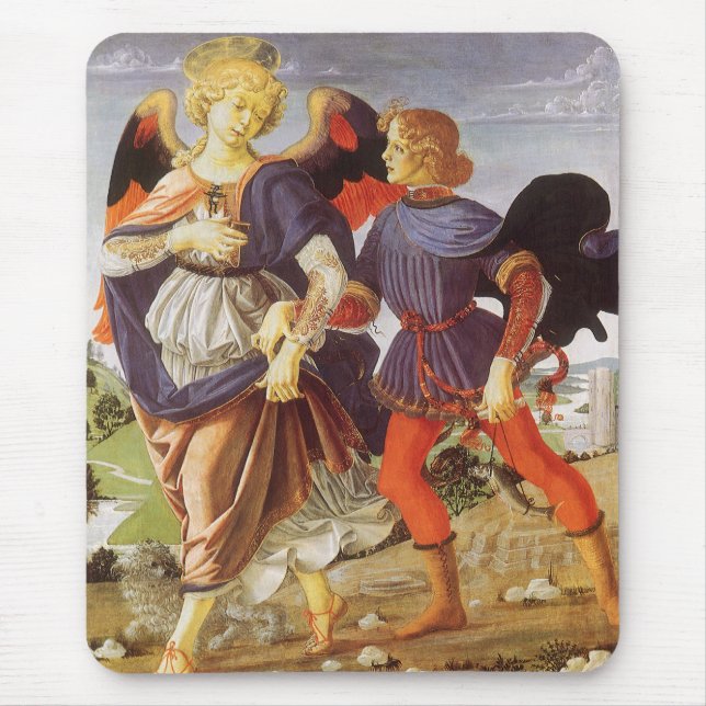 Alfombrilla De Ratón Tobias y el ángel de Andrea del Verrocchio (Frente)