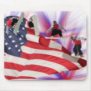 Alfombrilla De Ratón Toda la snowboard americana Mousepad