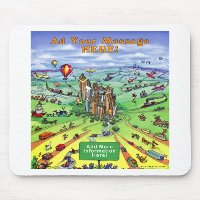 Alfombrilla De Ratón Todas las carreteras conducen a Atlanta Georgia (Frente)