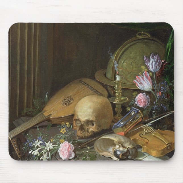 Alfombrilla De Ratón Todavía de Vanitas una vida con un nautilus y un (Frente)