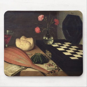 Alfombrilla De Ratón Todavía vida con el tablero de ajedrez, 1630