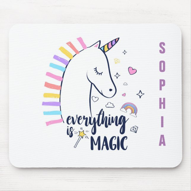 Alfombrilla De Ratón Todo Es Unicornio Mágico (Frente)