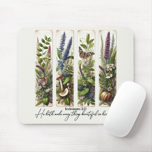 Alfombrilla De Ratón Todo hermoso en su tiempo botánico (Con ratón)