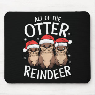 Alfombrilla De Ratón Todos Los Navidades De Renos De Otter Otters Santa