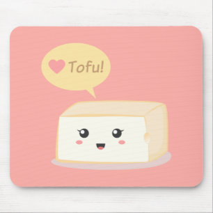 Alfombrilla De Ratón Tofu kawaii pidiendo a la gente que ame el tofu