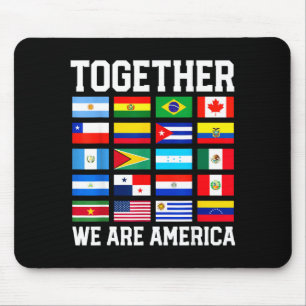 Alfombrilla De Ratón Together We Are America Flags T-shirt.png 