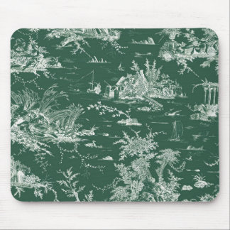 Alfombrilla De Ratón Toile de Jouy verte