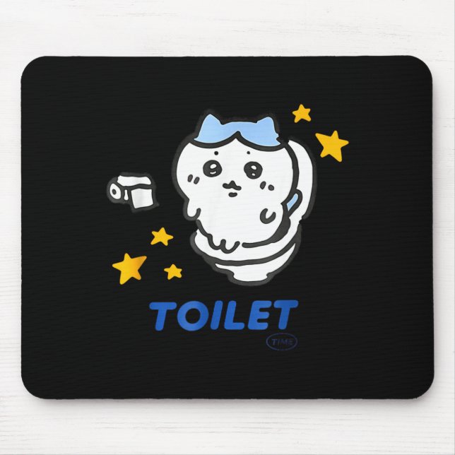 Alfombrilla De Ratón Toilet Time Chikawa Meme Funny Tee  (Frente)