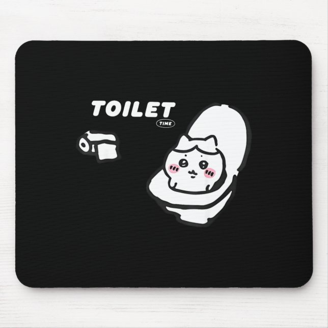 Alfombrilla De Ratón Toilet Time Chikawa Meme Tee  (Frente)