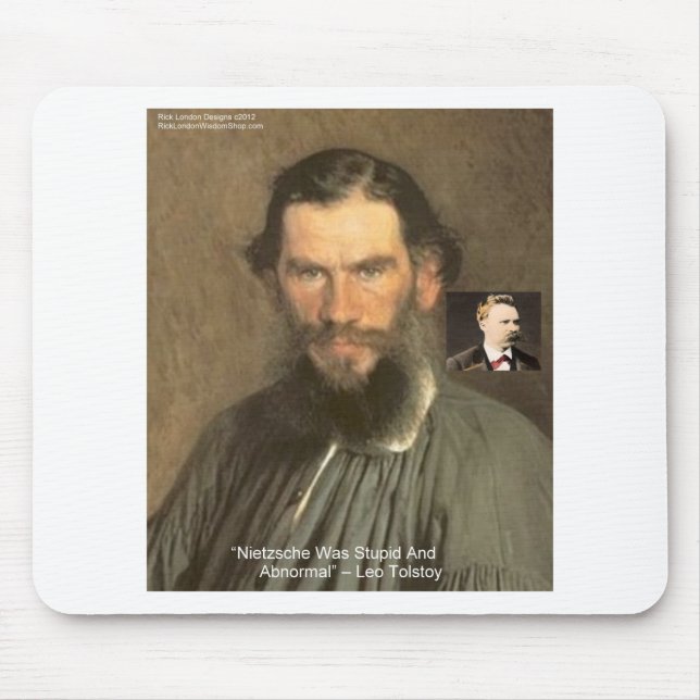 Alfombrilla De Ratón Tolstoy "Nietzsche = Estúpido Cita Regalos Tees Et (Frente)
